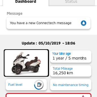 i-ConnRide digital services: Vehicle Status